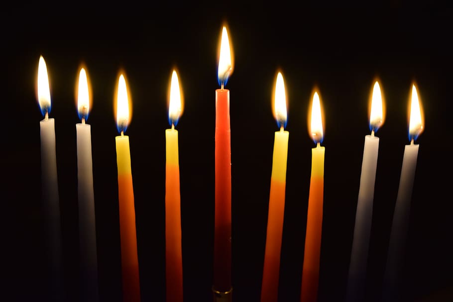 Lighted Candles, candlelight, burning, fire, flame, fire - natural phenomenon HD wallpaper