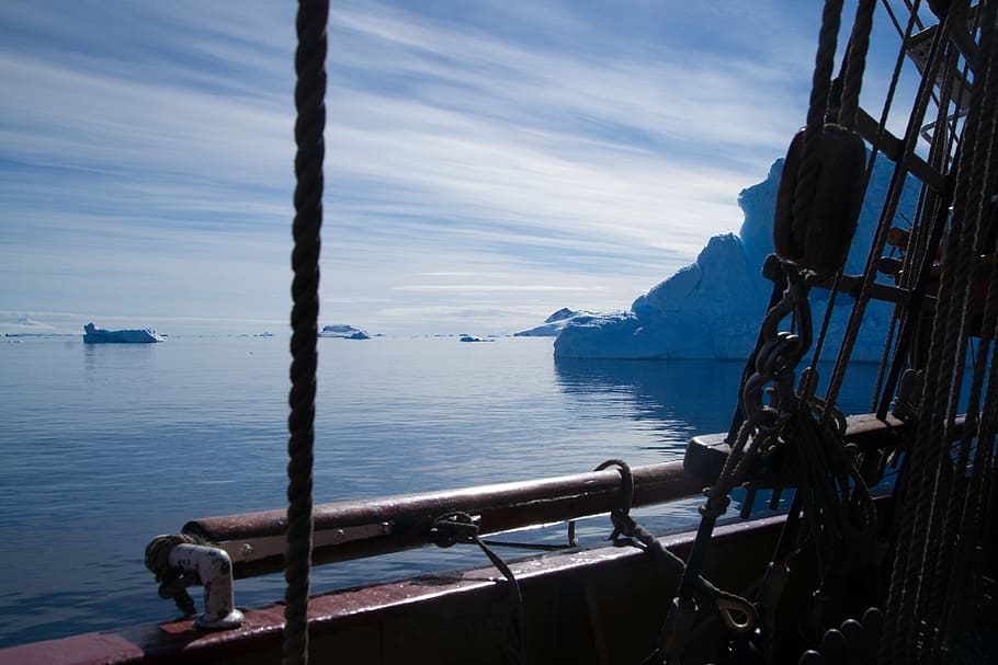 antarctica, background, tallship, ocean, horizon, adventure