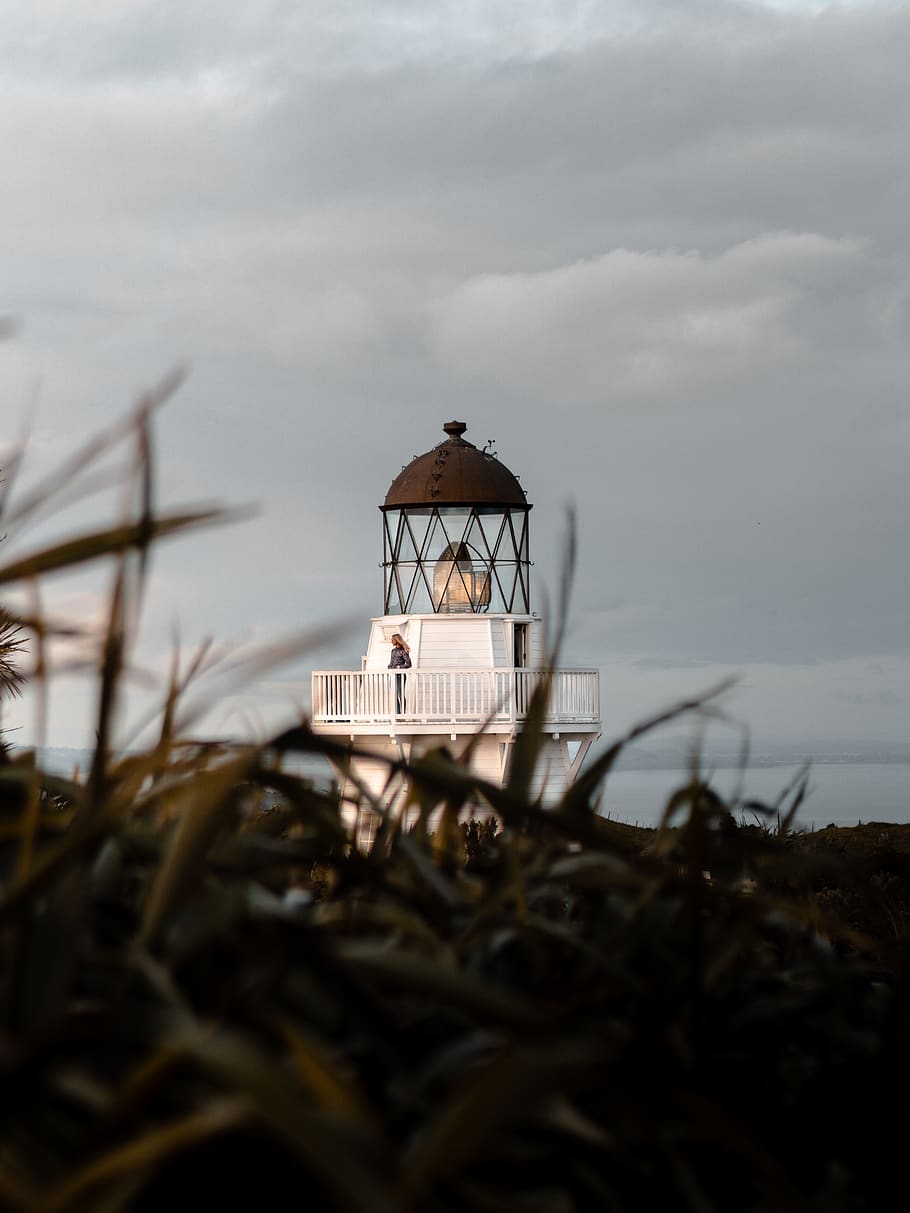 Person Standing On Lighthouse, grass, perspective, cloud - sky HD wallpaper