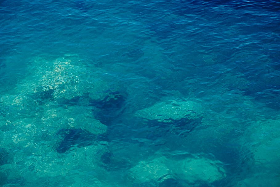 montenegro, budva, water, blue, ocean, ripple, sea, underwater, HD wallpaper