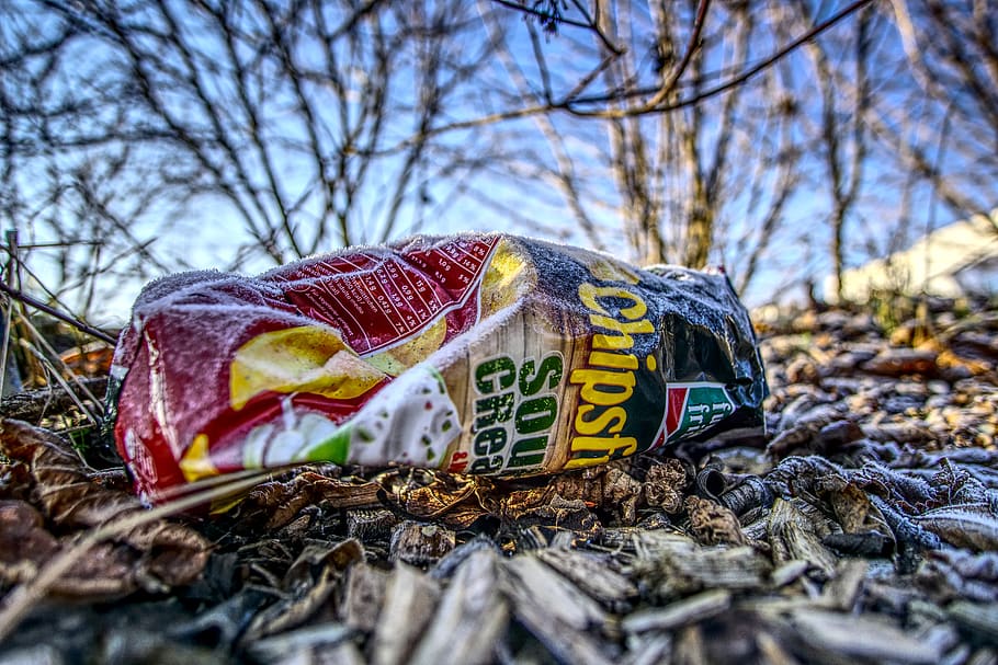 chips, bag, garbage, dirt, waste, pollution, out, mulch, wood HD wallpaper