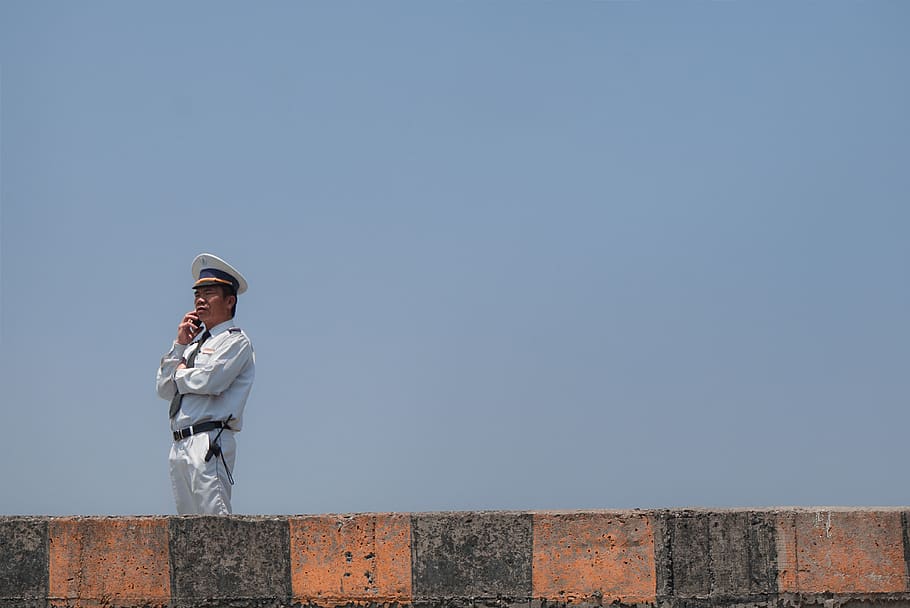 vietnam, one person, standing, copy space, sky, full length HD wallpaper