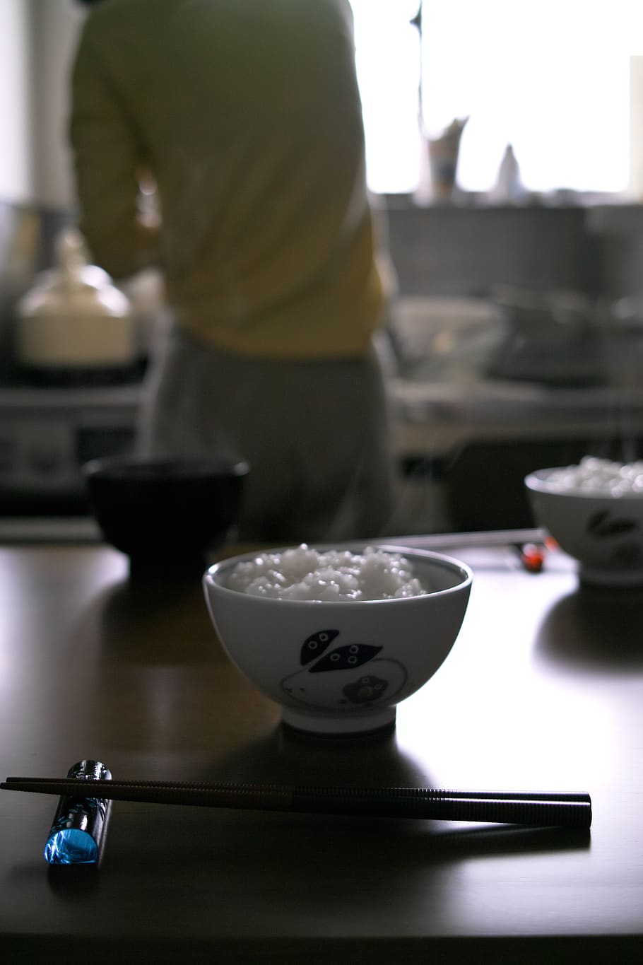 Japan, breakfast, dining, table, rice, chopsticks, one person HD wallpaper