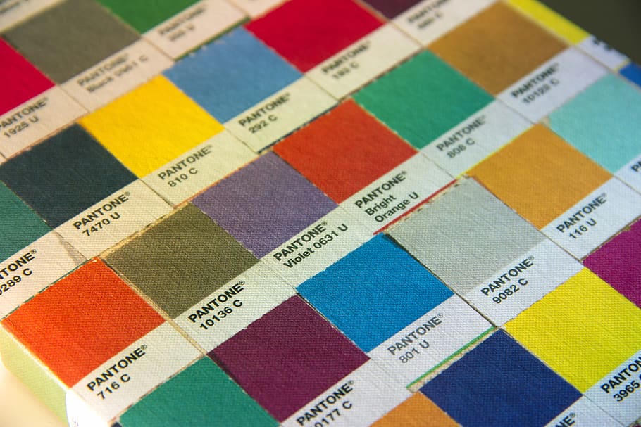 chart of Pantone paint sample, rug, text, home decor, paper, quilt