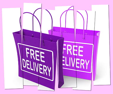 Free Delivery Signs on Shopping Bags Showing No Charge To Deliver HD wallpaper