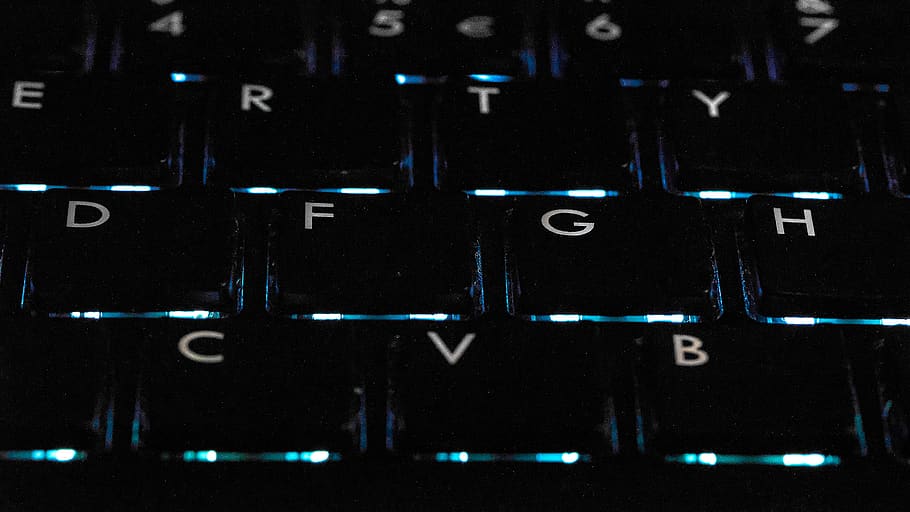 black backlit keyboard, technology, computer, communication, text HD wallpaper