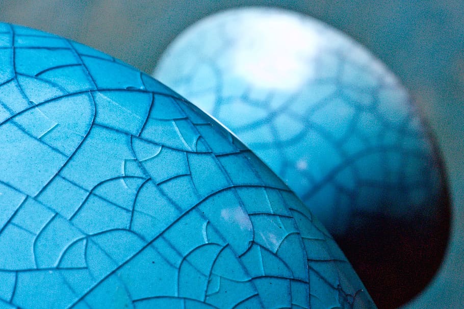 vase, ceramic, vernis, crack, detail, macro, decoration, blue HD wallpaper