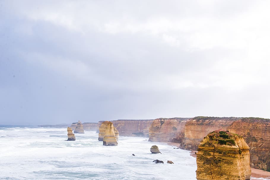 australia, melbourne, twelve apostles, sea, aussie, rocks, beaches