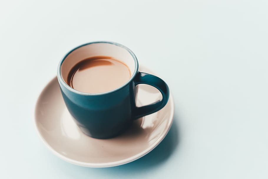 Americano, blue, coffee, cup, drink, minimal, minimalistic, simple HD wallpaper