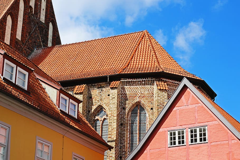 stralsund, historic center, church, maritime museum, architecture, HD wallpaper