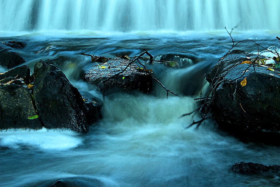 sweden, skellefteå, scenics - nature, water, motion, long exposure HD wallpaper