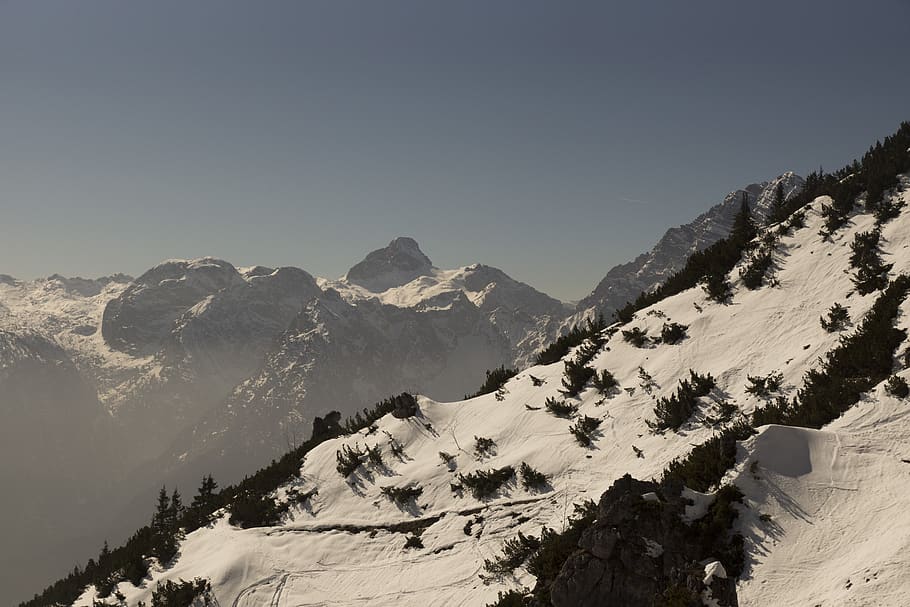 winter, mountain, snow, sky, beauty in nature, cold temperature HD wallpaper