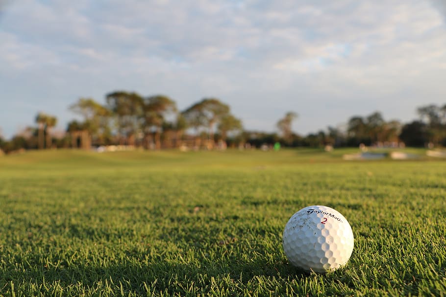 golf ball, leisure, fairway, grass, sport, activity, plant, HD wallpaper
