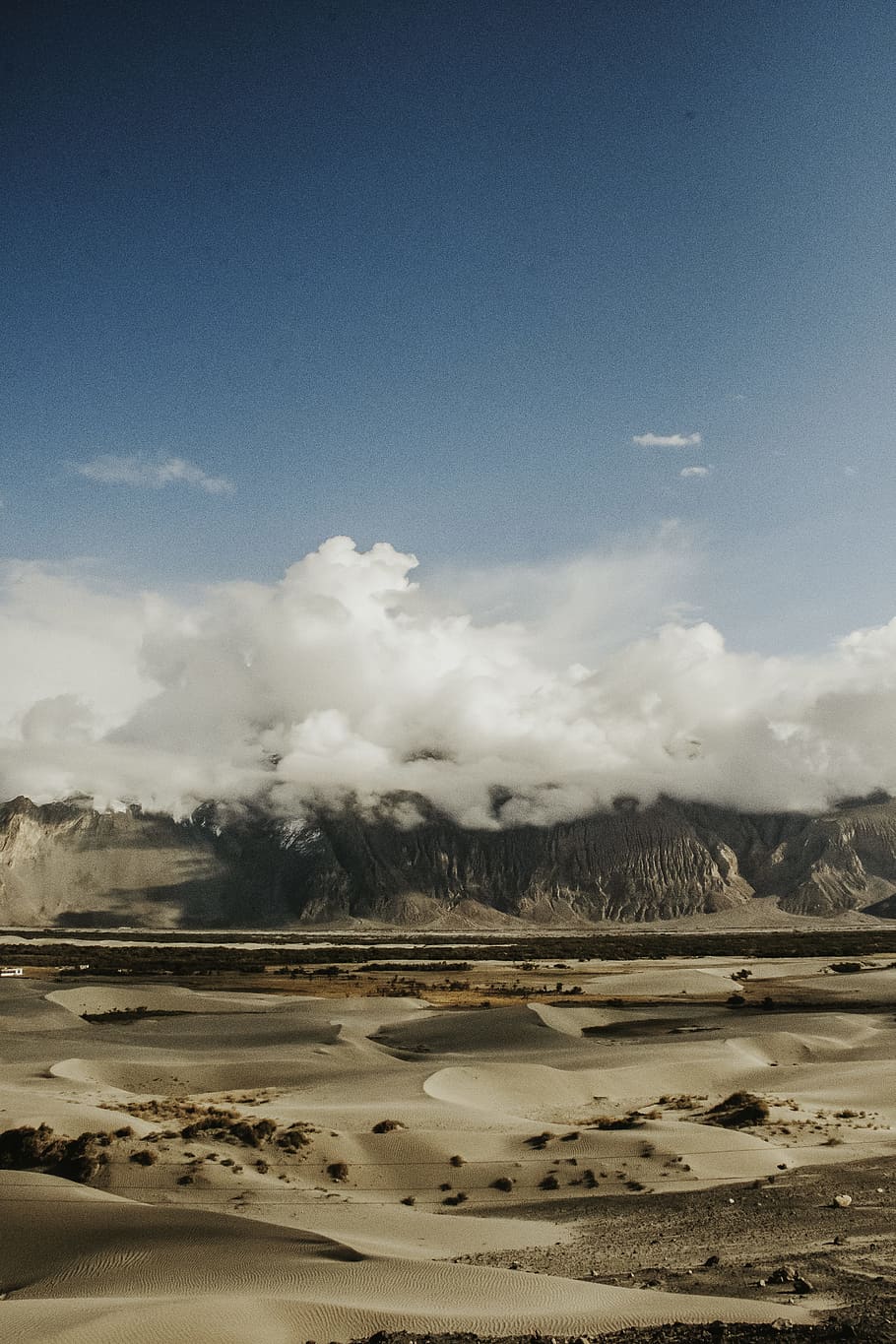 Mountain Covered With Clouds at Deserted Land, arid, cloud formation HD wallpaper