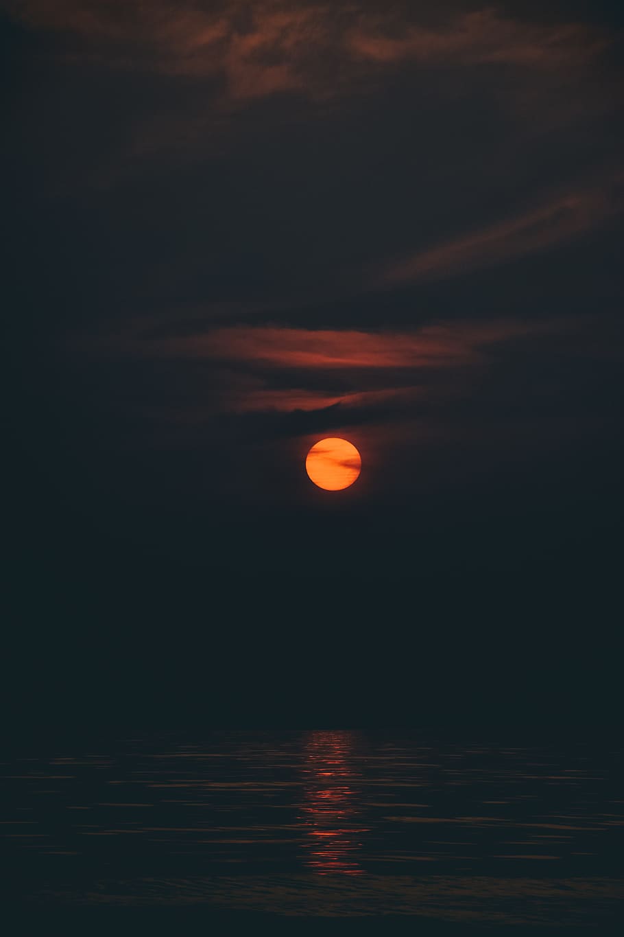 HD wallpaper: calm sea full moon during sunset, sky, scenics - nature