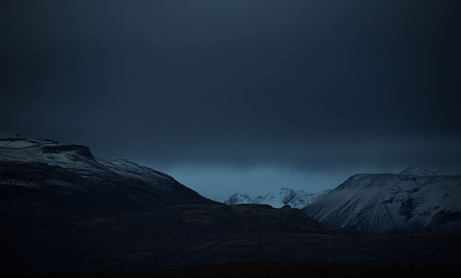 black and white bed sheet, nature, glacier, iceland, snow, night HD wallpaper