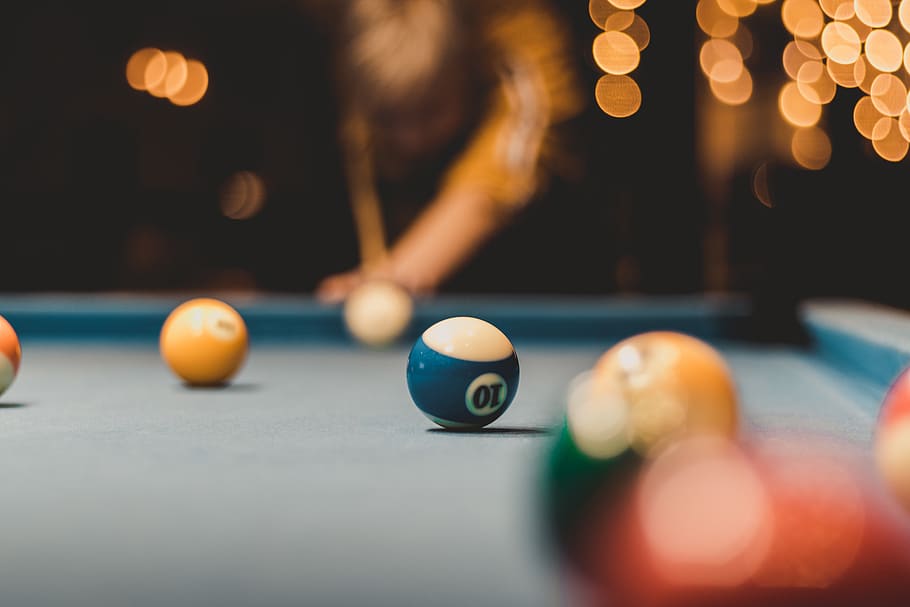 person playing billiard, ball, pool ball, sport, pool table, pool - cue sport HD wallpaper