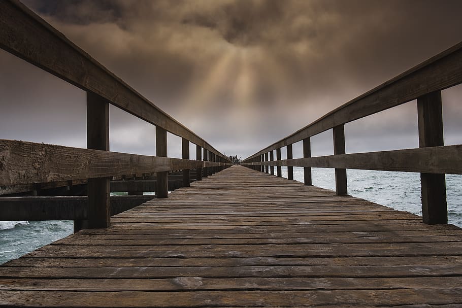 sunset, bridge, sky, glow, travel, web, light, wood - material HD wallpaper