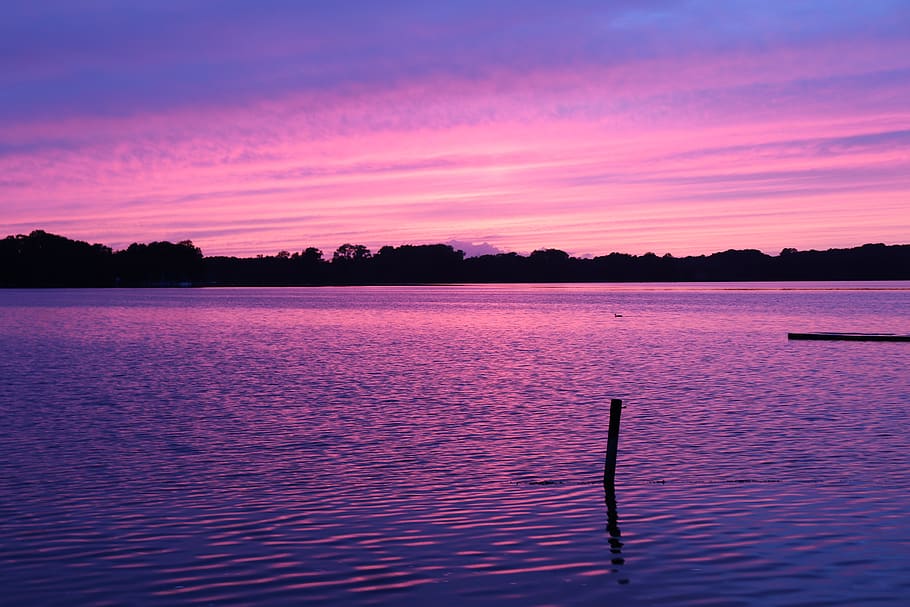 sunset, lake, nature, reflection, water, sky, beauty in nature HD wallpaper