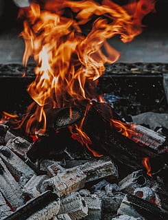 fire, coal, fireplace, charcoal, barbecue, grill, energy, industry HD wallpaper