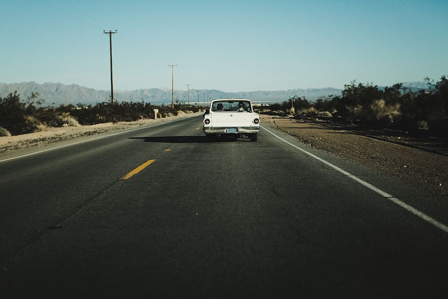 moving white vehicle, road, highway, asphalt, tarmac, car, transportation HD wallpaper