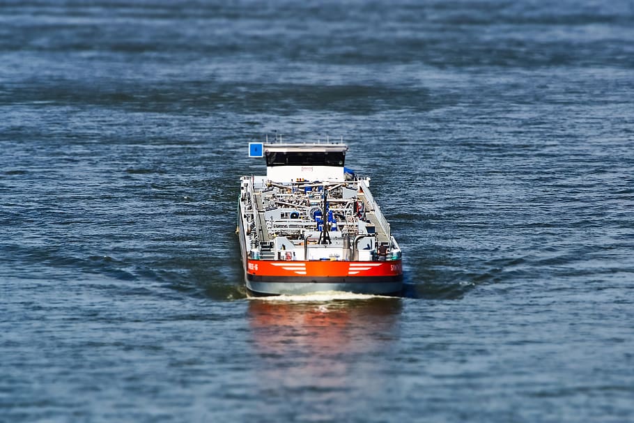 ship, river, water, nature, transport, freighter, shipping, HD wallpaper