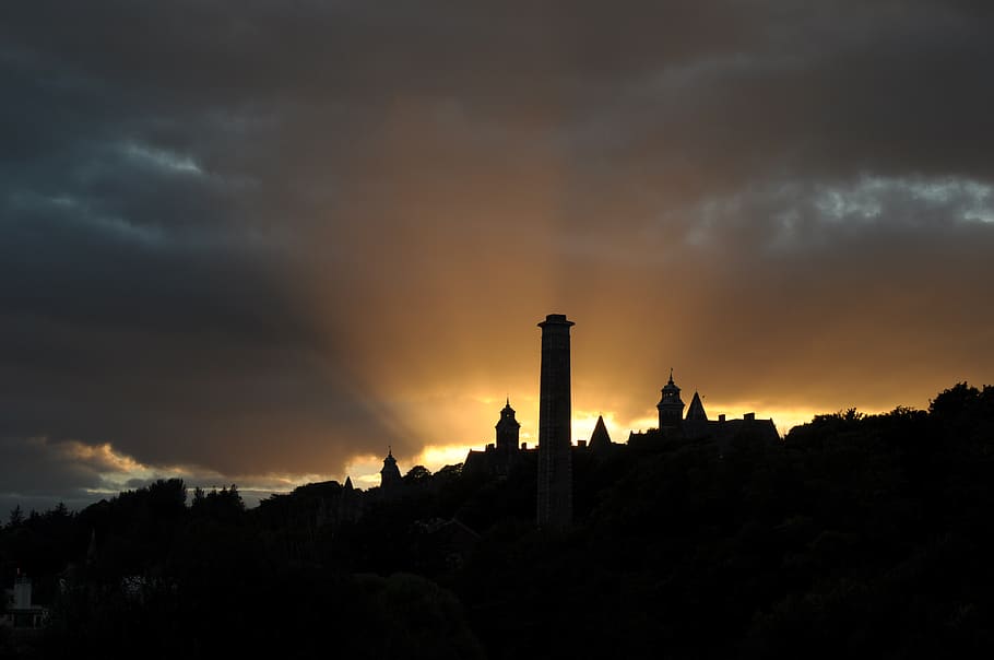 ireland, cork, sunset, bright, skyline, chimney, cloud - sky HD wallpaper