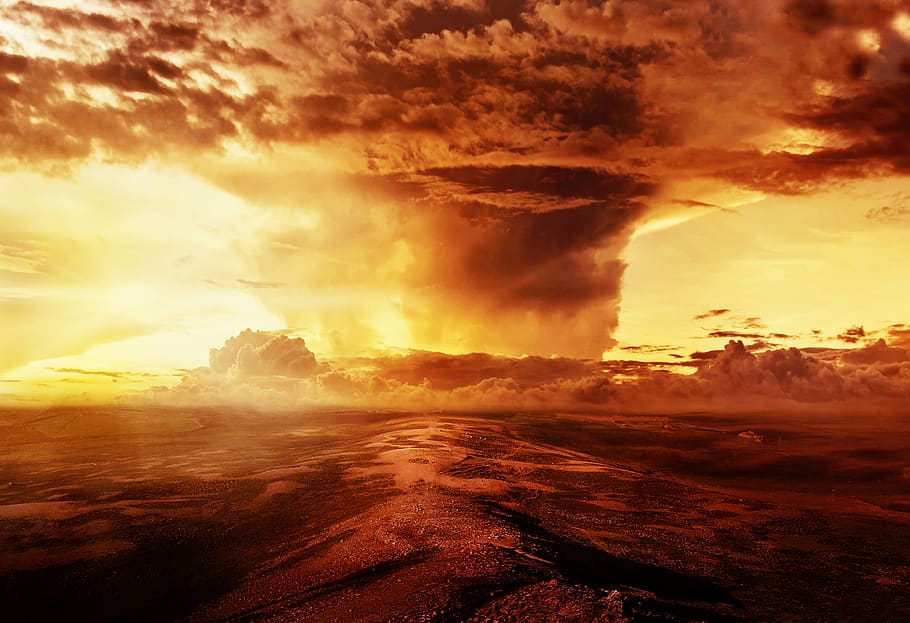 HD wallpaper: image manipulation, landscape, clouds, sky, sun, hurricane |  Wallpaper Flare