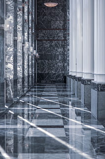 Marble Tiles Near Columns, architectural design, architecture HD wallpaper