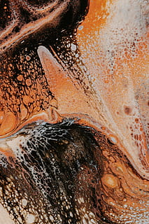 rust, pattern, acrylic, orange, black, abstract, brown, dark HD wallpaper
