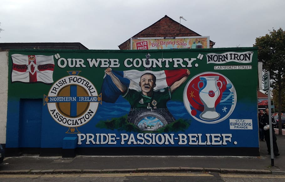 Street Art in Belfast, Northern Ireland for the Euro 2016 Football tournament.