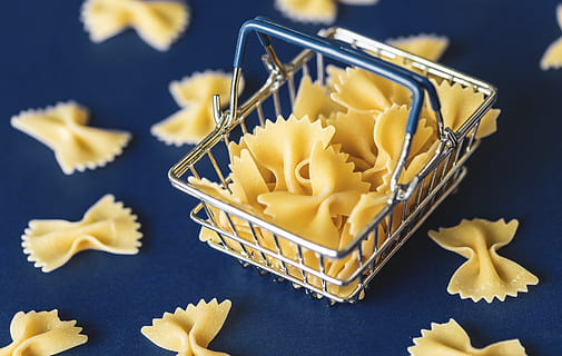Shallow Focus of Pasta, background, blue, blur, carbohydrate HD wallpaper