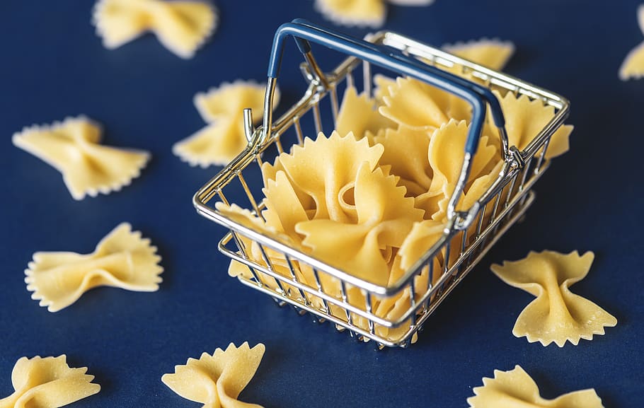 Shallow Focus of Pasta, background, blue, blur, carbohydrate HD wallpaper