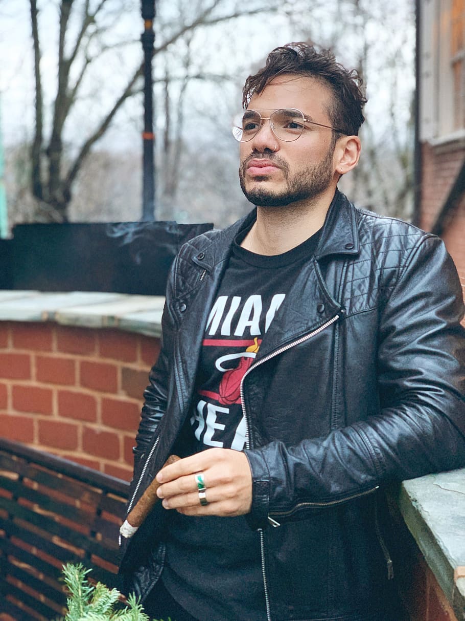 man leaning on wall, apparel, clothing, jacket, coat, person HD wallpaper