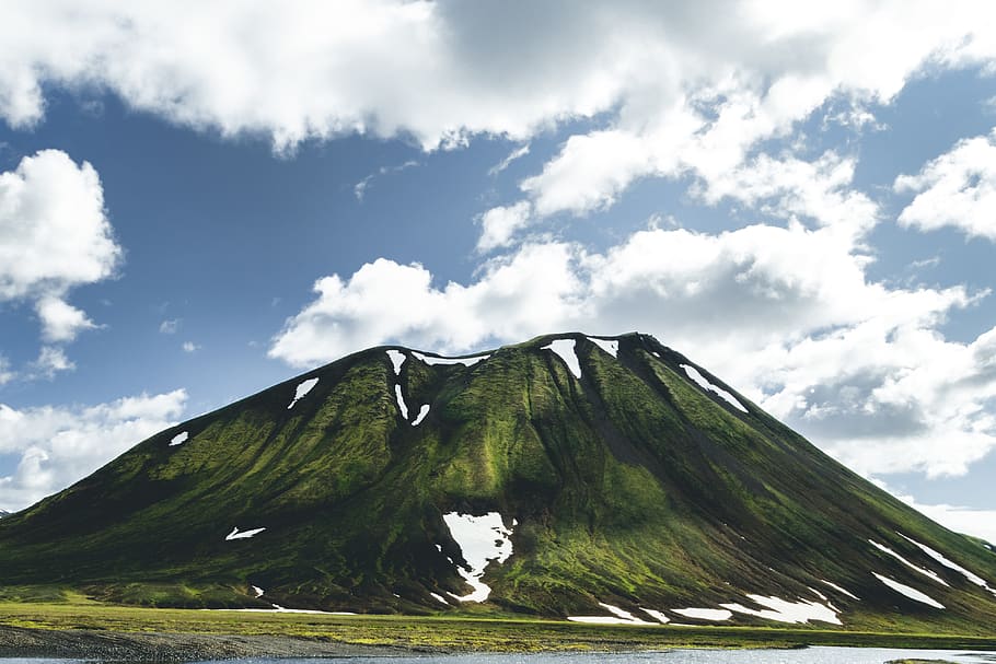 green mountain illustration, nature, outdoors, iceland, countryside HD wallpaper