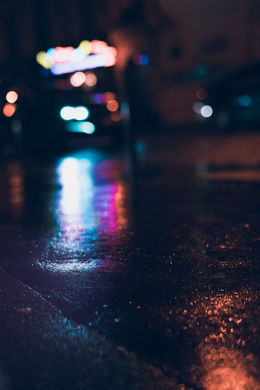 streets, lights, bokeh, rain, reflection, nightlife, traffic HD wallpaper