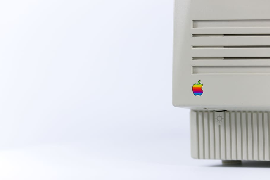 apple, vintage, computer, minimal, background, hd, wallpaper HD wallpaper