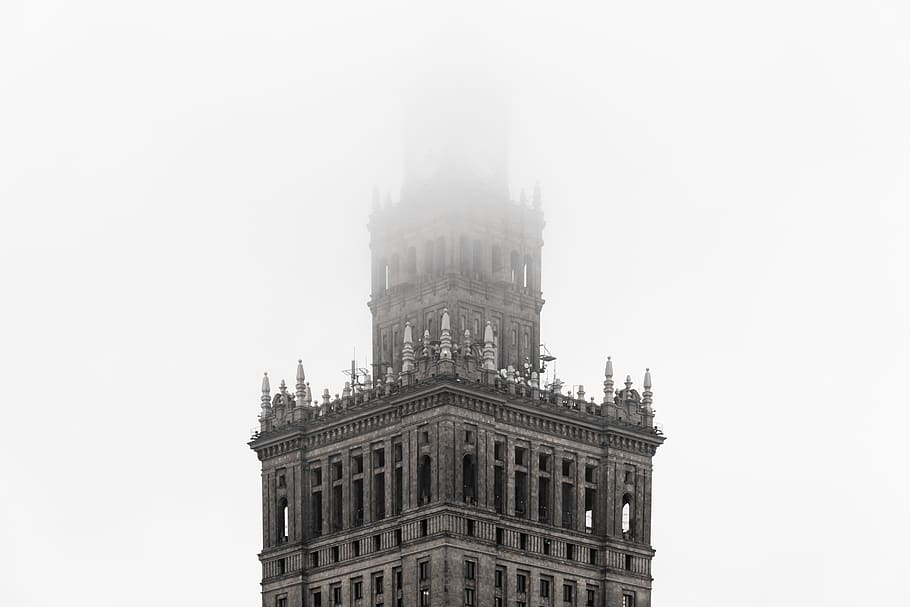 grey concrete building during daytime, capital, poland, warsaw HD wallpaper