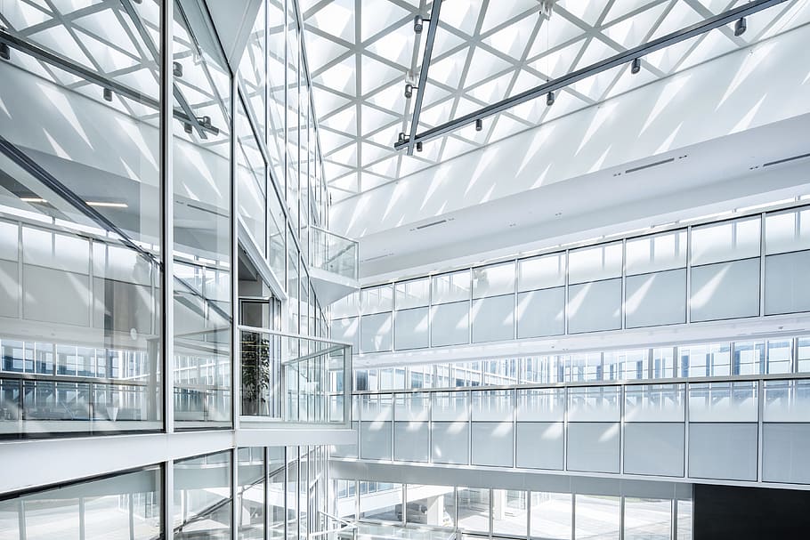 clear glass building interior during daytime, architecture, interior design HD wallpaper