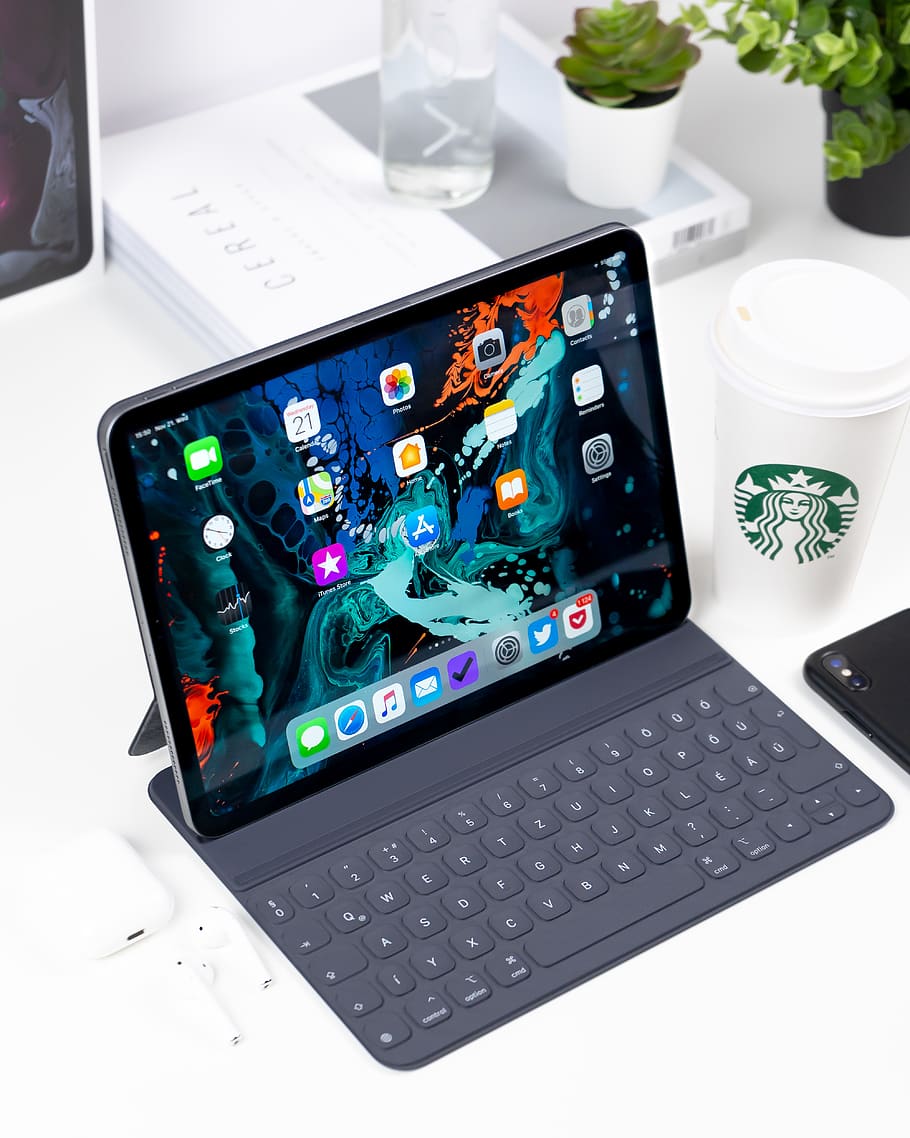 turned-on space grayiPad, technology, computer, communication HD wallpaper
