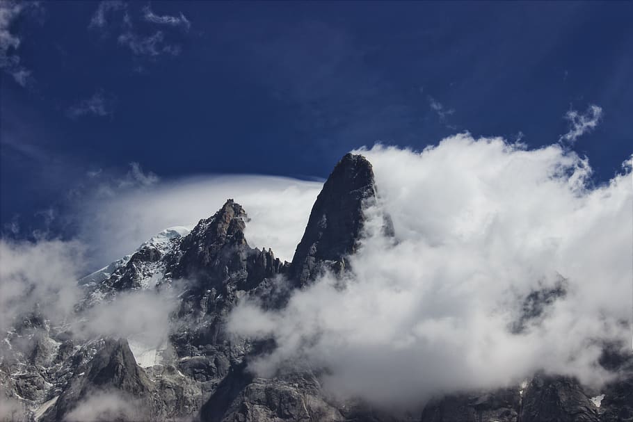 chamonix, lesdrus, aiguilleverte, cloud, mountain, mountaineering HD wallpaper