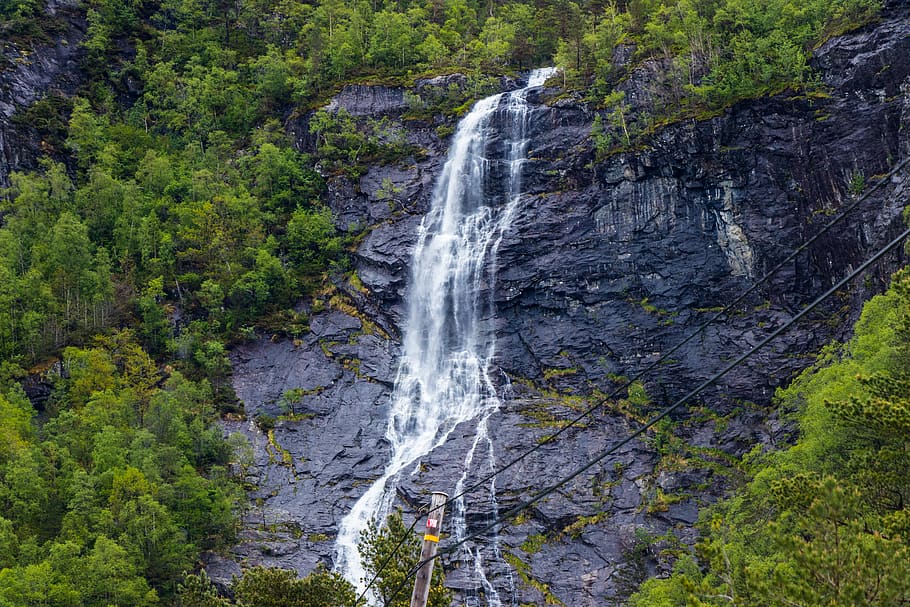 Close-up Photo of Waterfalls, cascade, daylight, environment HD wallpaper