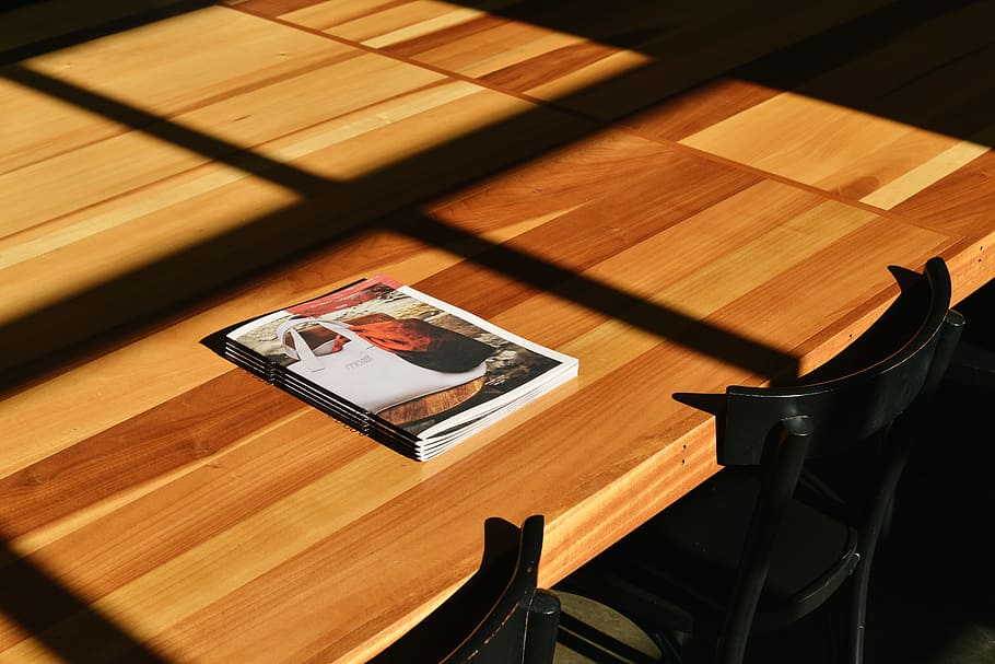 table, chairs, magazines, books, office, business, wood - material HD wallpaper