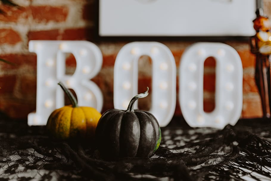 Halloween decorations with Boo Letters, pumpkin, celebration