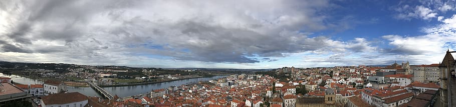 portugal, coimbra, city, panorama, architecture, cloud - sky, HD wallpaper