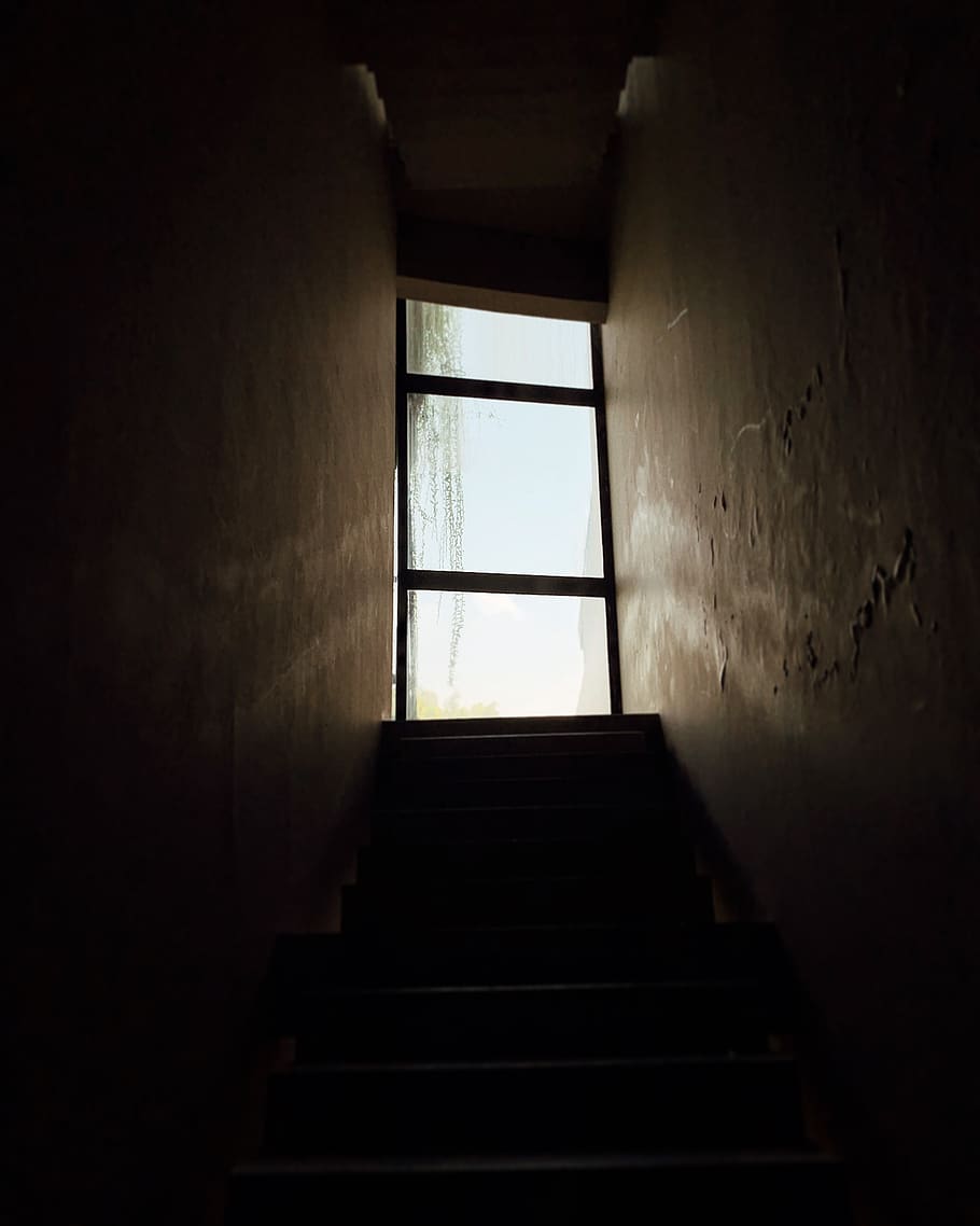 going upstair, architecture, building, staircase, window, indonesia, HD wallpaper