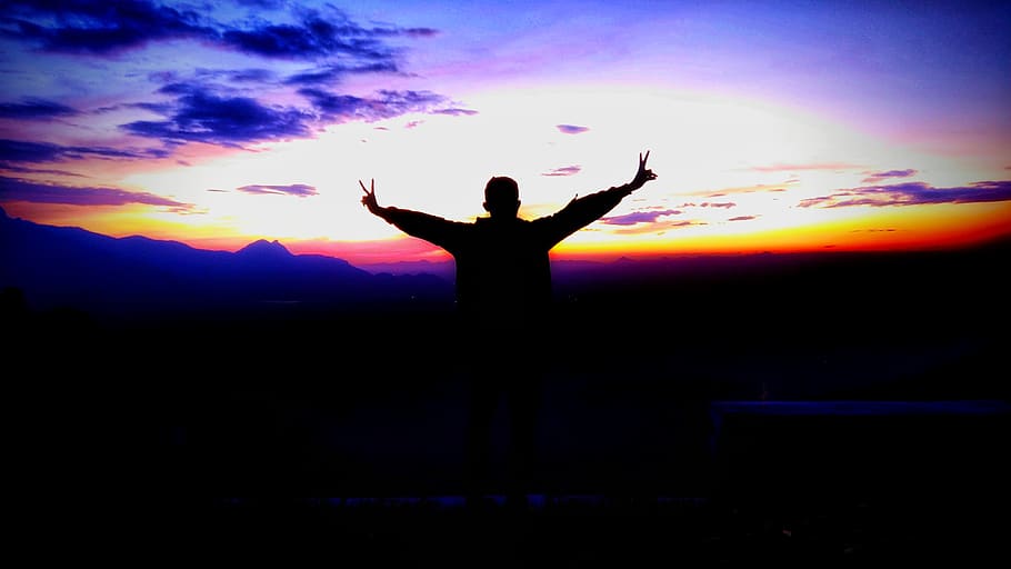 india, munnar, human arm, silhouette, limb, arms raised, sky HD wallpaper