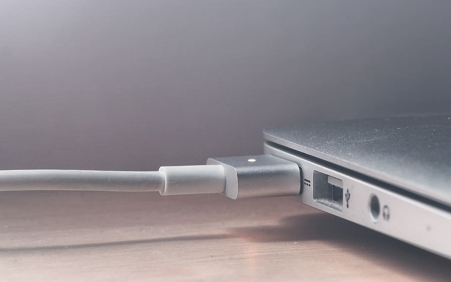macbook, laptop, computer, plug, cord, technology, power, connection HD wallpaper