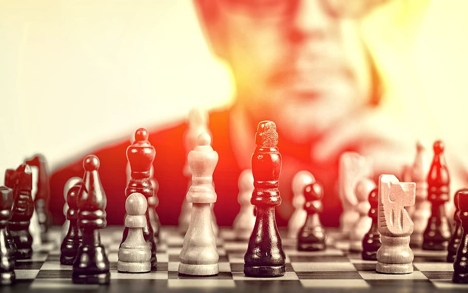 Chess Board - Strategy Concept, black, game, man, move, white, HD wallpaper