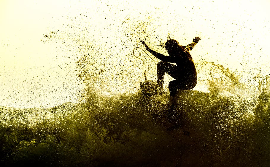 man surfing on high waves, water, nature, sea, outdoors, person HD wallpaper